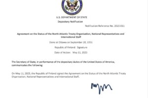 NATO – Ottawa Agreement – Notification of Signature;